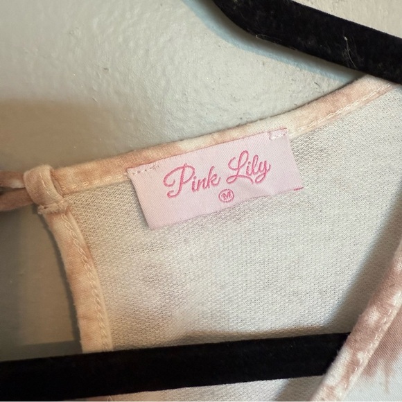 Pink Lily Women's Tie-Dye Jumpsuit - Cream and Pink Size Medium - Picture 7 of 10